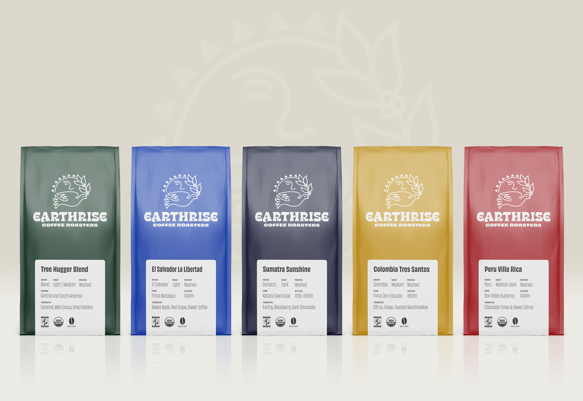 Earthrise Coffee Roasters Packaging Lineup