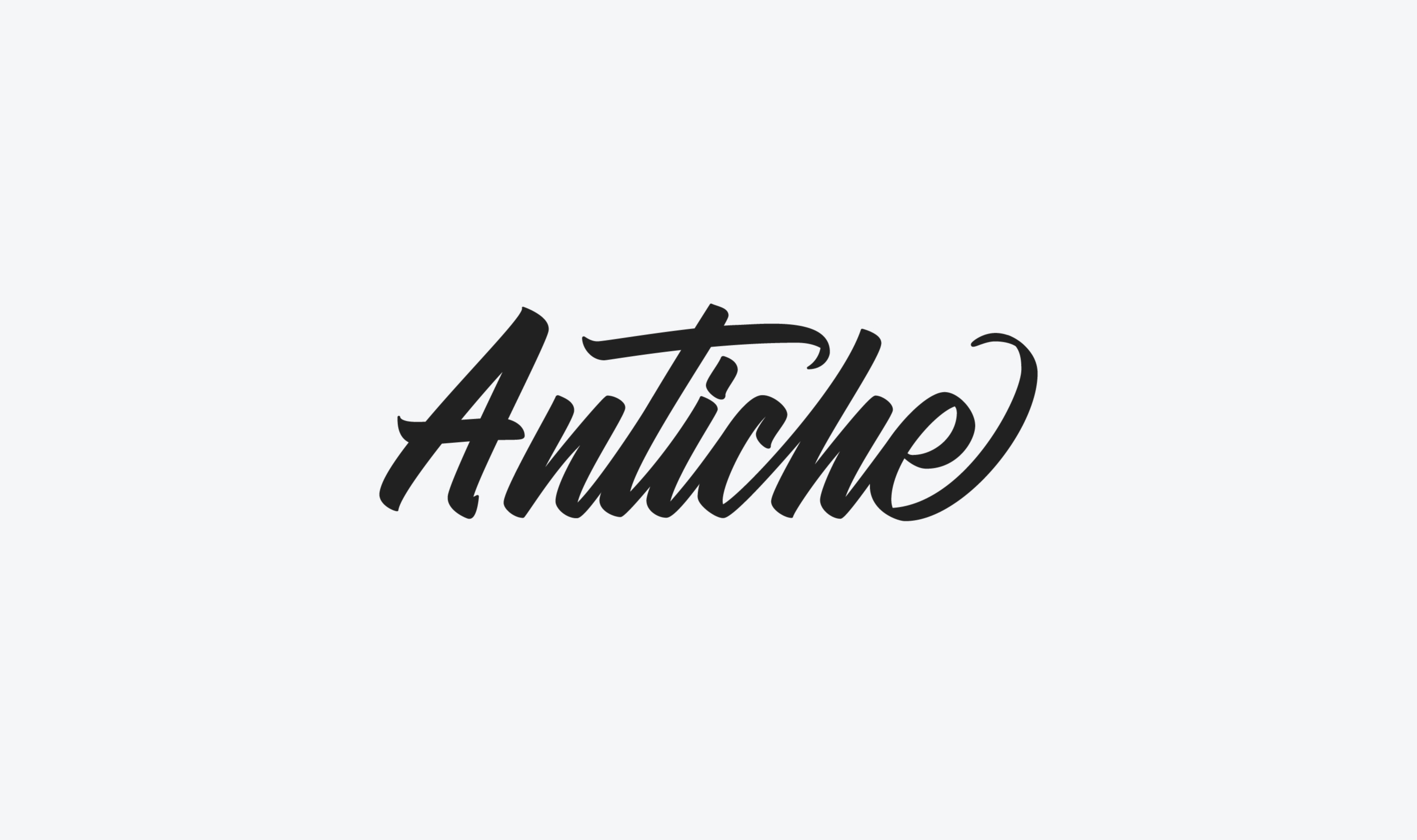Antiche Restaurant Custom Lettered Logotype by Mark Lundberg